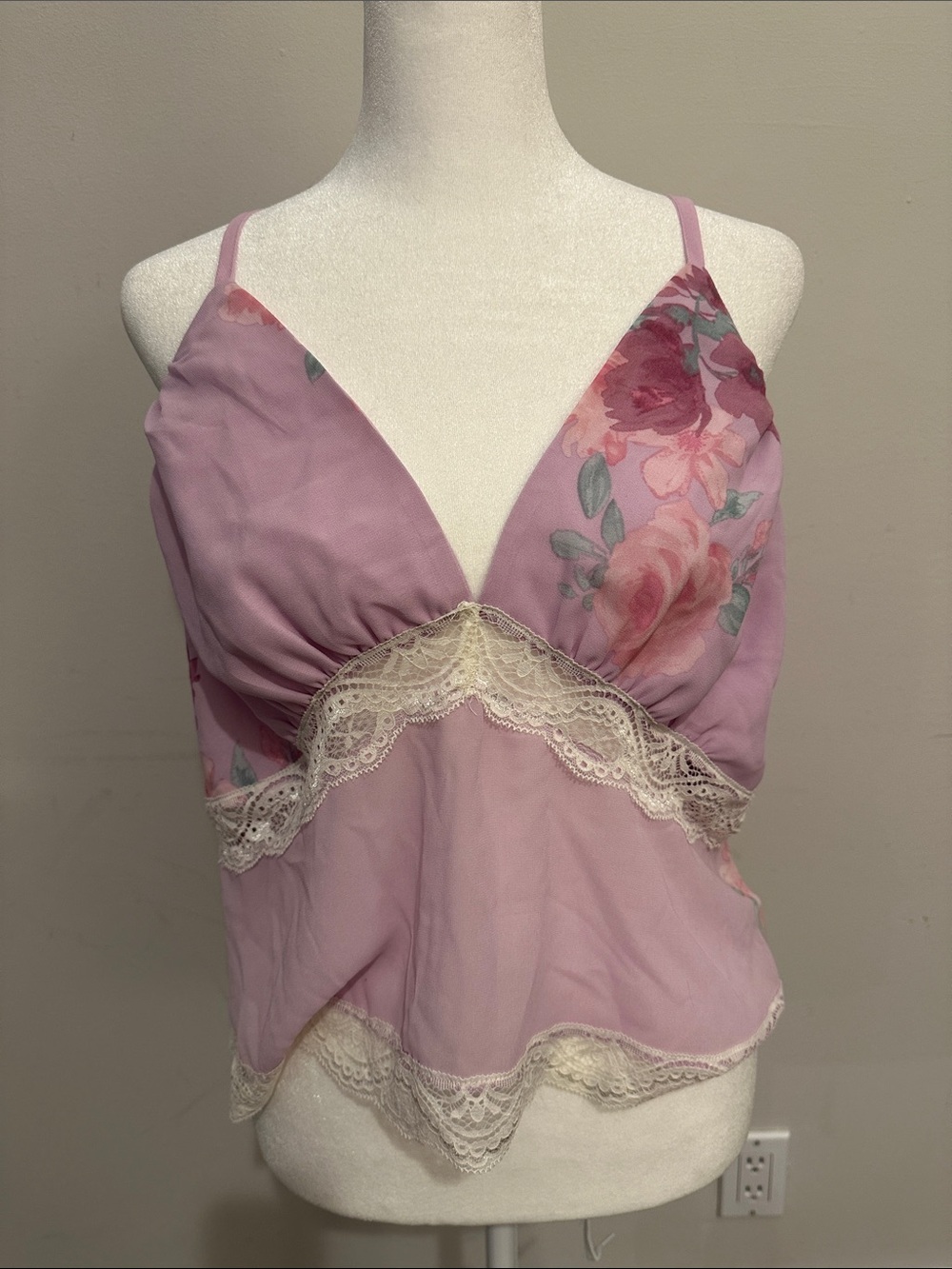 Wild Fable Lavender-Pink Lace Trim Camisole NWT